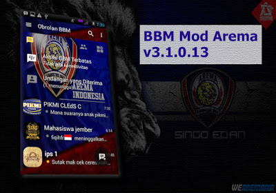 Download BBM Mod Tema Arema Cronus Apk v3.1.0.13 Update Terbaru Gratis for Android